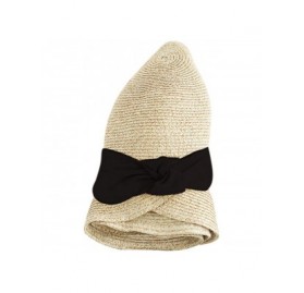 Sun Hats Woman Summer Beach Hat Straw Panama Sun Hats for Women Outdoor Cap - Off-white - CI18R4U5MLZ $18.36