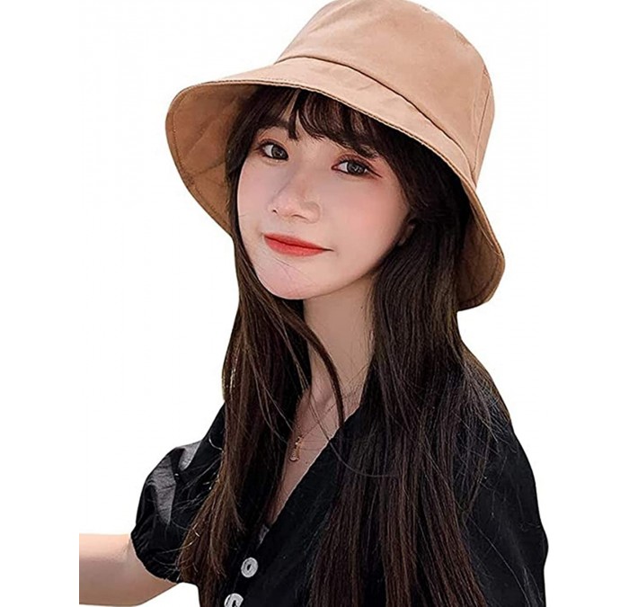 Sun Hats Women Sun Protection Hats Cotton Cap Packable Visor Hat Anti UV Summer Sun Hats Khaki - CO197ATRMMN $14.38