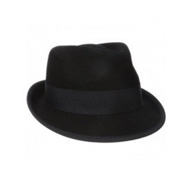 Sun Hats Men's 100% Wool Felt Fedora with Binding On 2" Brim - Black - C5115WT3E5T $39.66