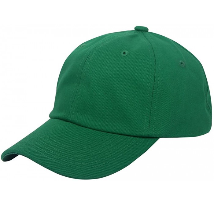 Baseball Caps Cotton Plain Baseball Cap Adjustable .Polo Style Low Profile(Unconstructed hat) - Green - CB18C5X45RU $11.29