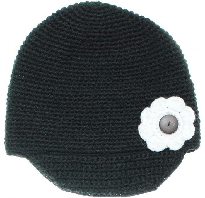 Cold Weather Headbands Women's Girl's knit flower winter hat-black - Black - CX11O44ANKL $13.51
