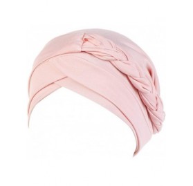 Skullies & Beanies Women Solid Plait India Hat Muslim Ruffle Cancer Chemo Beanie Turban Wrap Cap Summer Best 2019 New - Pink ...