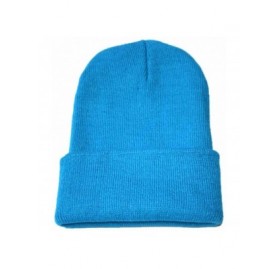Newsboy Caps Unisex Solid Slouchy Knitting Beanie Warm Cap Ski Hat - Sky Blue - CB18EM4ESMT $10.94