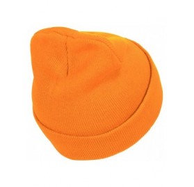 Skullies & Beanies Solid Color Long Beanie - Safety Orange - C911Y94YE3T $11.44