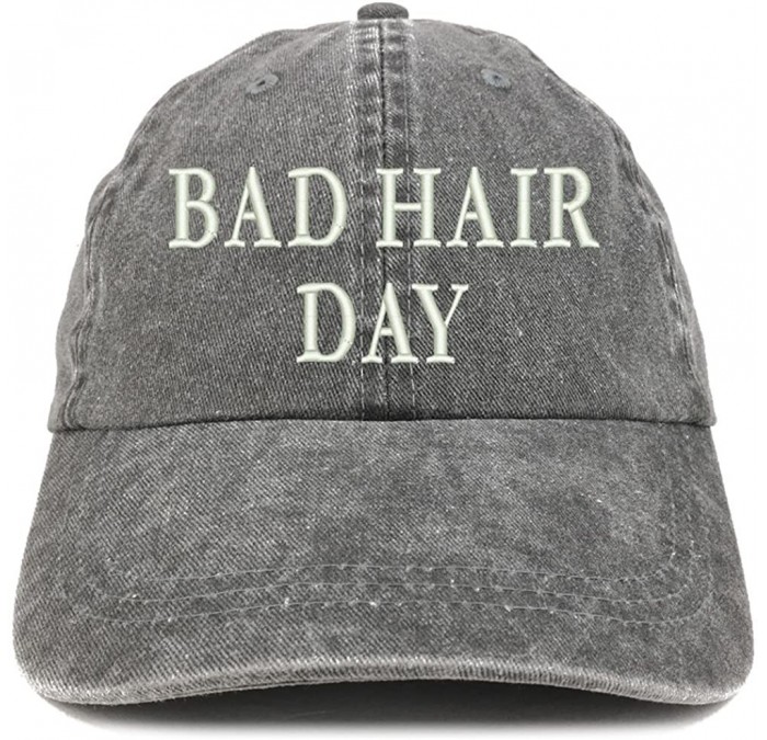 Baseball Caps Bad Hair Day Embroidered 100% Cotton Baseball Cap - Black - C812GZC1TRV $32.84