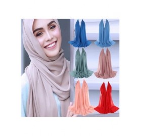 Cold Weather Headbands Women Crinkle Cloud Hijab Scarf Lightweight Chiffon Muslim Islamic Long Hejab Head Wrap Shawls - N - C...