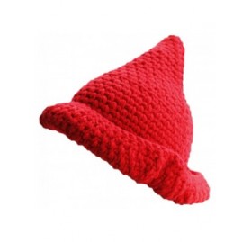 Skullies & Beanies Ewindy Winter Knit Beanie for Women Creative Women Pointy Hat Knitted Cap Warm Cone Witch Hat - Red Hats -...