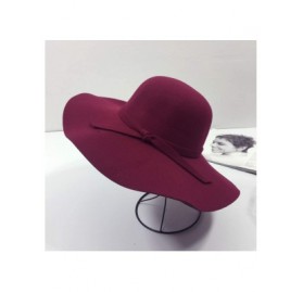 Bucket Hats Women's Winter Vintage Hat 100% Wool Felt Cloche Bucket Bowler Hat Fedora Hat with Cross Strap - Burgundy - C318W...