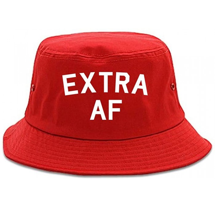 Bucket Hats Extra AF Funny Bucket Hat - Red - CW18CZAWT33 $58.10