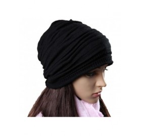 Skullies & Beanies Women Hat- Women Fashion Winter Warm Hat Girls Crochet Wool Knit Beanie Warm Caps - Black 1 - C11868RQO0K ...