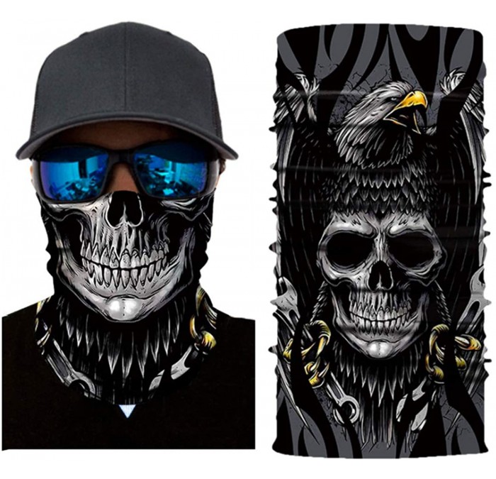 Balaclavas Men's Cool Skull Scarf Bone Pattern Printed Face Mask for Anti Dust Street Youth Hip-Hop Hecorative Bandanas - C91...