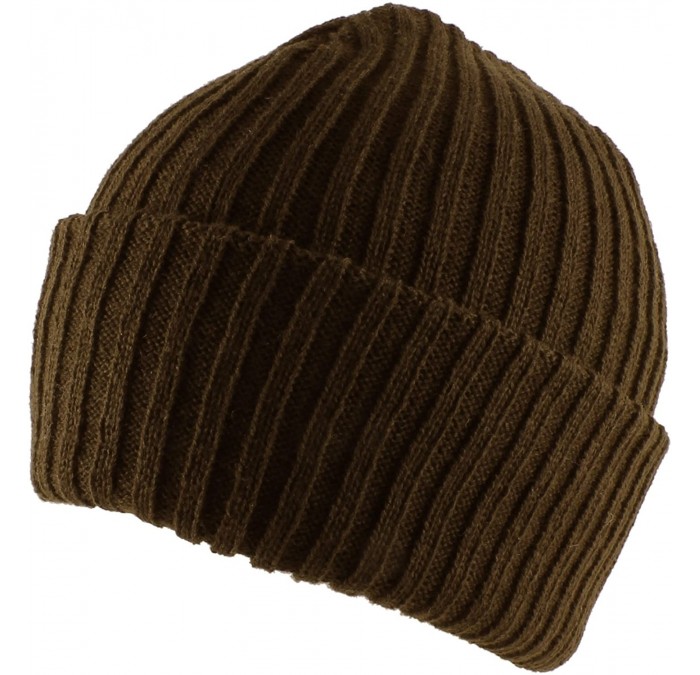 Skullies & Beanies Warm Thick Crochet Soft Daily Ski Skater Beanie Hat - Olive - C211N3HCCR3 $9.92