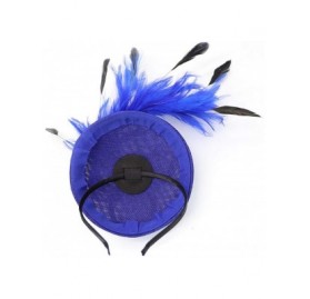 Berets Womens Fascinator Hat Sinamay Pillbox Flower Feather Tea Party Derby Wedding Headwear - Z Blue - CH195MZDD9H $9.99