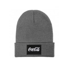 Skullies & Beanies The Coca Cola Logo Cuffed Beanie Knit Hat Skull Beanies Cap Knit Caps for Men Women - Gray - CZ194MET4WL $...