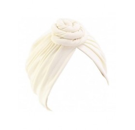 Skullies & Beanies Womens Big Flower Turban Beanie Elegant Cap Head Wrap Stretch Long Hair Scarf Headscarf - 441-beige - CX19...
