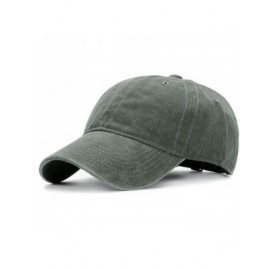 Baseball Caps Vintage Baseball Cap 100% Washed Twill Soft Cotton Adjustable Unisex Dad-Hat - Army Green - CA18SM48QNO $11.44