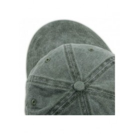 Baseball Caps Vintage Baseball Cap 100% Washed Twill Soft Cotton Adjustable Unisex Dad-Hat - Army Green - CA18SM48QNO $11.44