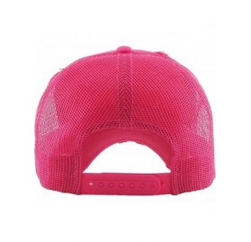 Baseball Caps Women's Adjustable Athletic Trucker Hat Mesh Baseball Cap Dad Hat - Solid Distressed - Hot Pink - CY18O24HCKG $...