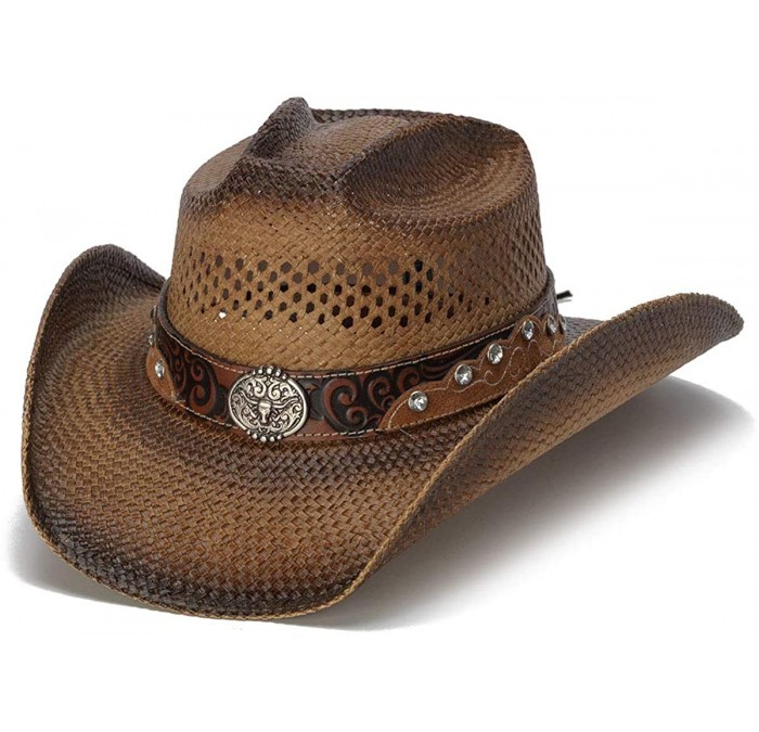 Cowboy Hats Women's Bandwagon Longhorn Rhinestone Western Hat - C818C60W6UR $91.10