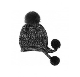 Skullies & Beanies Winter Beanie Hat for Women Warm Fleece Lined Pom Knit Hat Cute Outdoor Skull Cap - Black - CT18YLAX7R0 $1...