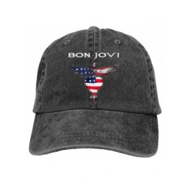 Baseball Caps Bon Jovi Denim Hat Fashion Can Adjust Denim Cap Baseball Cap Unisex - Black - CG18S2NTN5O $19.13