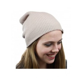 Skullies & Beanies Unisex Comfort & Warm Knitted Daily Beanie Hat - Beige - CY12HTOVMNZ $18.08