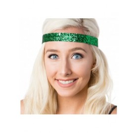 Headbands Women's Adjustable Non Slip Wide Bling Glitter Headband Silver Multi Pack - Silver & Emerald Green - CI11RV721UT $1...