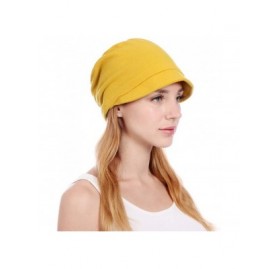 Skullies & Beanies Womens Slouchy Stretch Beanie Hat Turban Chemo Hat Cotton Beanie Visor Cap Baggy - A-yellow - CM18KCDDCHH ...