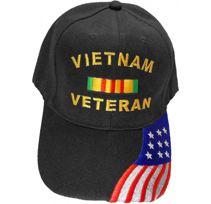 Baseball Caps Vietnam Veteran Cap Black Flag Hat Army Navy Marines Air Force Coast Guard - C611M27Z4R5 $17.10