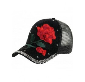 Baseball Caps Unisex Rose Embroidered Adjustable Strapback Dad Hat Baseball Cap - Flower-2 - C818WSZ585X $16.42