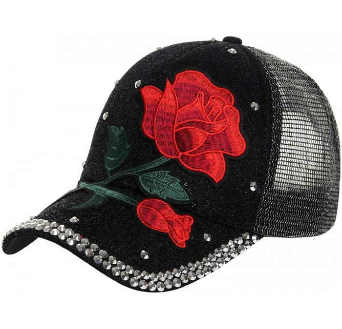 Baseball Caps Unisex Rose Embroidered Adjustable Strapback Dad Hat Baseball Cap - Flower-2 - C818WSZ585X $16.42