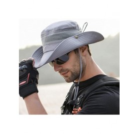 Sun Hats Men's Outdoor Waterproof Fishing Hat UPF 50+ Bucket Sun Hat Mesh Sun Block Cap - Gray - CU18S9R26HQ $10.16