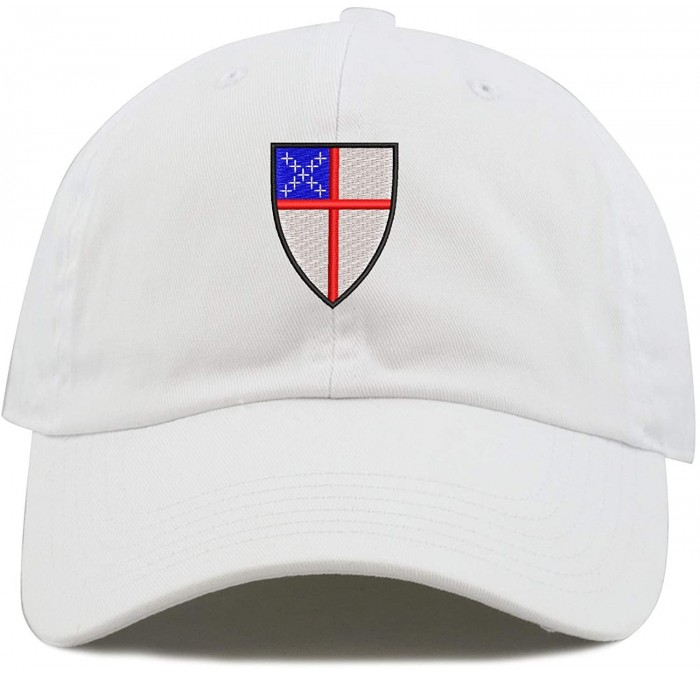 Baseball Caps Episcopal Shield Logo Embroidered Low Profile Soft Crown Unisex Baseball Dad Hat - White - C818X4QD8WM $30.07