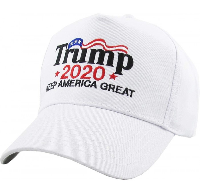Baseball Caps Make America Great Again Our President Donald Trump Slogan with USA Flag Cap Adjustable Baseball Hat Red - CO18...