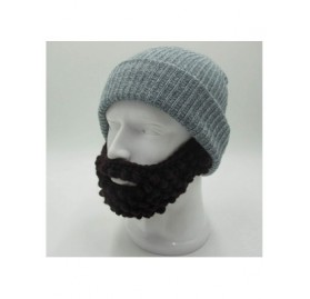 Skullies & Beanies Unisex Wacky Beard Hat Knit Funny Beanie Halloween Cap Wind Mask - Lgray - CE18L7LAXQT $15.05