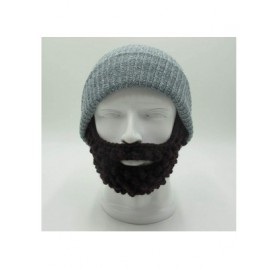 Skullies & Beanies Unisex Wacky Beard Hat Knit Funny Beanie Halloween Cap Wind Mask - Lgray - CE18L7LAXQT $15.05