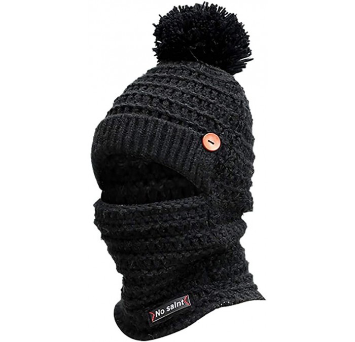 Skullies & Beanies Womens Slouchy Winter Warm Snow Ski Skull Cap Earmuffs Knit Hat Scarf Beanie Hat - Black - C018NI7RU74 $10.23