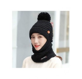 Skullies & Beanies Womens Slouchy Winter Warm Snow Ski Skull Cap Earmuffs Knit Hat Scarf Beanie Hat - Black - C018NI7RU74 $10.23