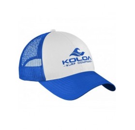 Baseball Caps Old School Curved Bill Mesh Snapback Hats - Royal White Royal With Royal Embroidered Logo - CL17Z3ND92N $13.56