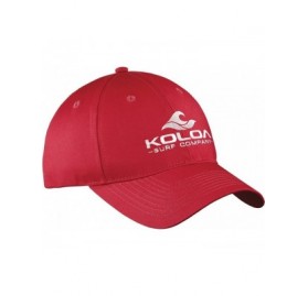 Baseball Caps Old School Curved Bill Solid Snapback Hats - Red With White Embroidered Logo - CV17YKHG0SM $20.20
