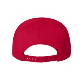 Baseball Caps Old School Curved Bill Solid Snapback Hats - Red With White Embroidered Logo - CV17YKHG0SM $20.20