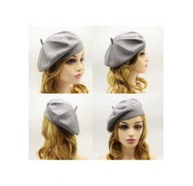 Berets French Beret Hat-Reversible Solid Color Cashmere Beret Cap for Womens Girls Lady Adults - Grey1 - C018KG3KSLD $15.03