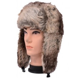 Bomber Hats Earflap Hat Winter Faux Fur Trapper Ski Hats Womens Girls Mens Multi Styles - Faux Fur - Beige & Brown - C711O89L...