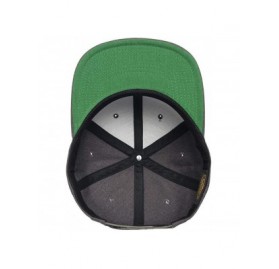 Baseball Caps Yupoong Premium Classic Snapback Hat - Flat Brim- Adjustable Ballcap w/Hat Liner - Dark Heather - CM18GYZ442N $...