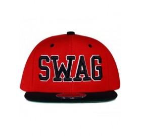 Baseball Caps Swag Snapback Caps - Red/Black - C511I5FZ3XX $14.63