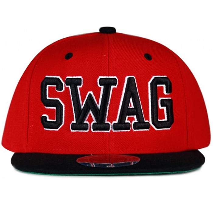 Baseball Caps Swag Snapback Caps - Red/Black - C511I5FZ3XX $32.18