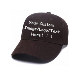 Baseball Caps Men Women Sports Hat Add Your Personalized Design Adjustable Baseball Caps - Brown - CW18G4CUTWS $9.46