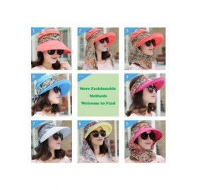 Sun Hats Roll Up Wide Brim Sun Visor UPF 50+ UV Protection Sun Hat with Neck Protector - Dark Blue - CM17YX8O5IS $15.04