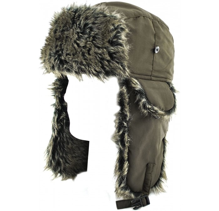 Balaclavas Trooper Hat with Grey Fur (Olive- One Size) - CW1188H2MIR $38.81