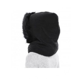 Balaclavas Women/Girls Fleece Balaclava/Hooded Face Mask Neck Warmer - Black - CJ186SR8TYM $18.57